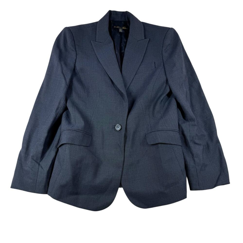 Brooks Brothers Navy Blue Blazer Womens 6 Wool Classic Fitted Jacket One Button